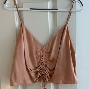 Wilfred Silk Scrunch Cropped Tank Top